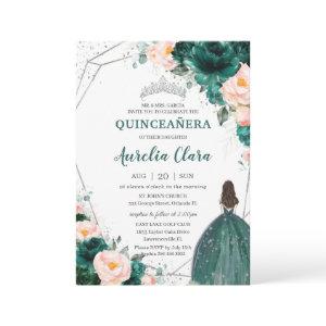Quinceañera Emerald Green Blush Floral Princess