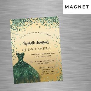 Quinceanera emerald green dress luxury party magnetic