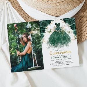 Quinceañera Emerald Green Enchanted Forest Floral