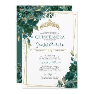 Quinceañera Emerald Green Floral