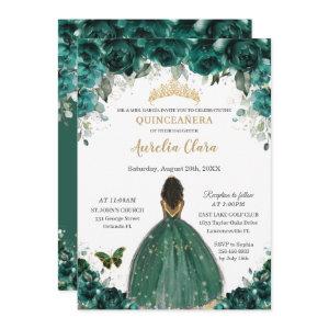 Quinceañera Emerald Green Floral Princess Crown