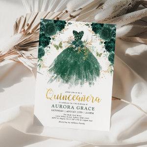 Quinceañera Emerald Green Flower Princess Birthday