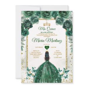 Quinceañera Emerald Green & Gold Crown Birthday