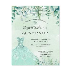 Quinceanera enchanted forest dress budget flyer