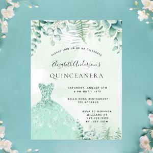 Quinceanera enchanted forest dress  postcard