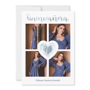 Quinceañera Español Tendencia Corazón Azul 4 photo