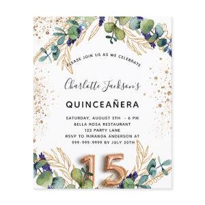 Quinceanera eucalyptus greenery budget  flyer