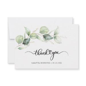 Quinceanera Eucalyptus Hand-Lettered Thank You