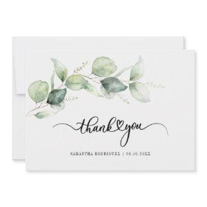 Quinceanera Eucalyptus Hand-Lettered Thank You