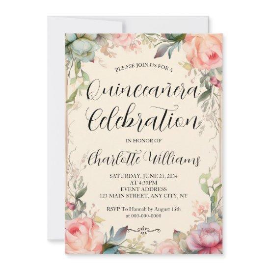 Quinceañera Fairytale Floral 15th Birthday
