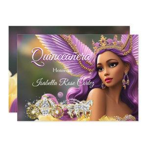 Quinceanera Fairytale Purple Pink Gold Carriage A