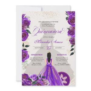 Quinceanera Fancy Charro Purple Rose Western