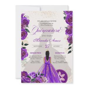 Quinceanera Fancy Purple Floral Western Charro