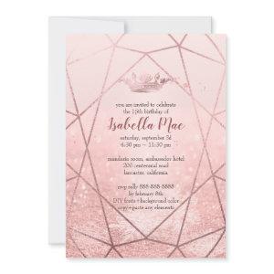 Quinceanera/Faux Rose Gold Snowflakes+Crown