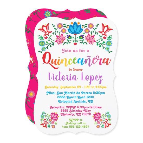 Quinceañera Fiesta Birthday Party folkart flowers