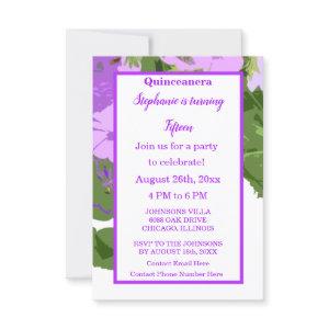 Quinceanera Fifteenth Birthday Purple Floral Cute