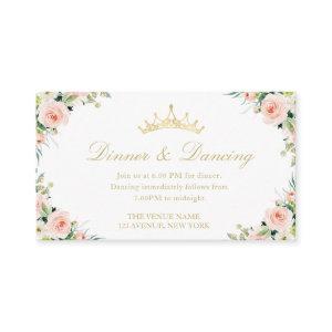 Quinceanera floral Dinner & Dancing card