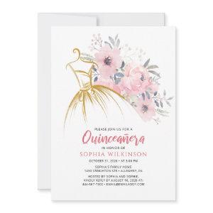 Quinceanera Floral Faux Gold Dress15th Birthday
