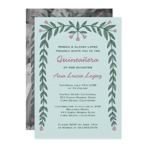 Quinceañera Floral Frame Custom Photo
