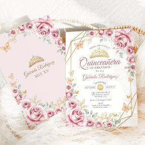 Quinceanera Floral Pink Gold