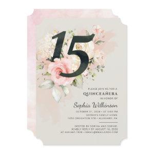 Quinceanera Floral Watercolor 15th Birthday Party