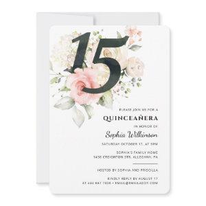Quinceanera Floral Watercolor 15th Birthday Party