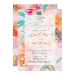 Quinceanera Floral Watercolor Garden Roses