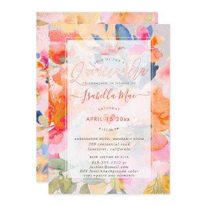 Quinceanera Floral Watercolor Garden Roses