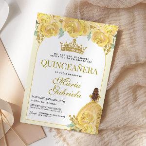 Quinceanera Floral Yellow Gold Mis Quince Anos