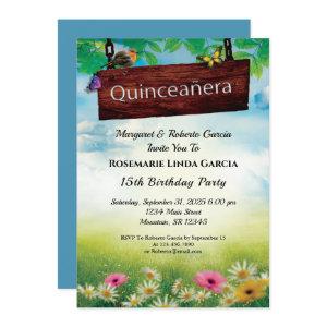 Quinceanera  Flowers Butterflies 15th Birthday
