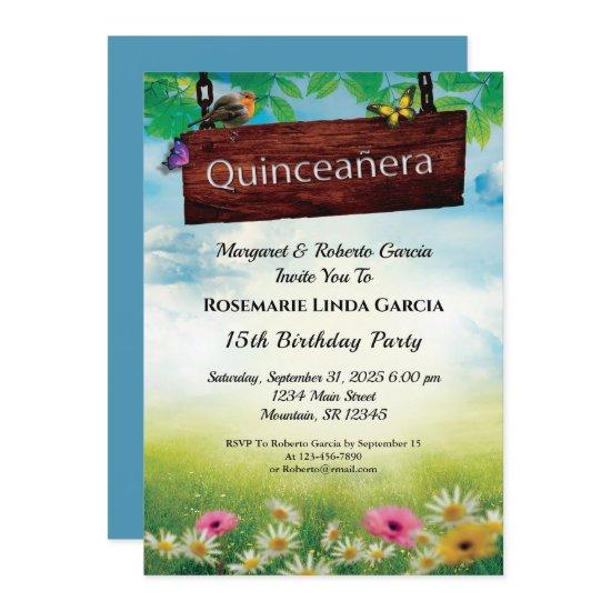 Quinceanera  Flowers Butterflies 15th Birthday