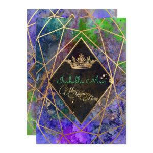 Quinceanera/Galaxy/Neon Purple/Princess/Crown