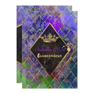 Quinceanera/Galaxy/Neon Purple/Princess/Crown