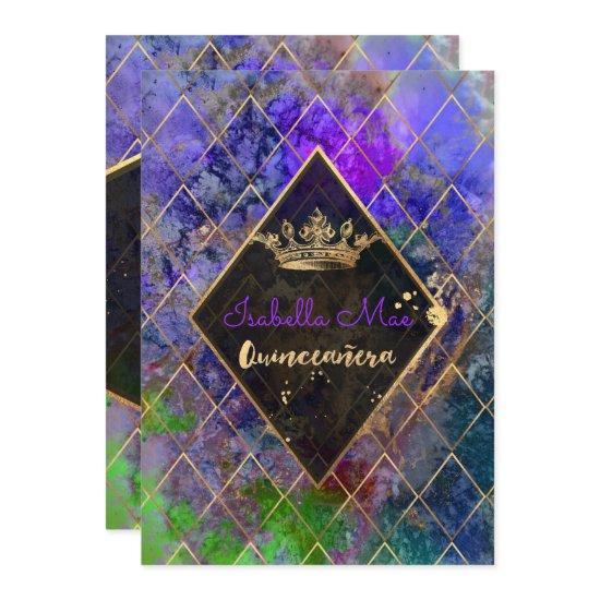 Quinceanera/Galaxy/Neon Purple/Princess/Crown