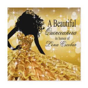Quinceanera Glitter Ball Gown | gold