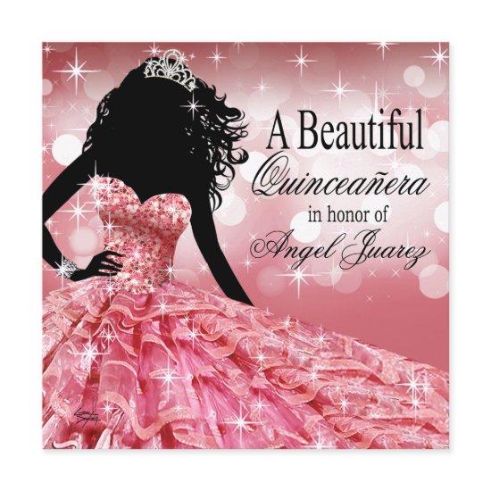 Quinceanera Glitter Ball Gown | pink