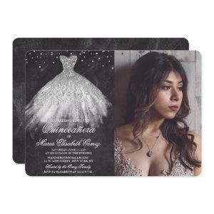 Quinceanera Glitter Dress Diamond Chalk