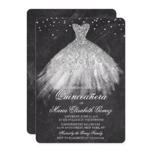 Quinceanera Glitter Dress Diamond Chalk