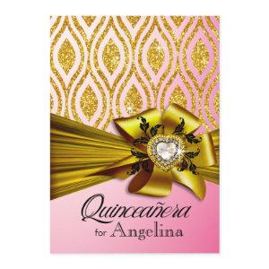 Quinceanera Glitter Geometric Ovals | pink gold
