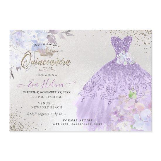 Quinceañera Glitters Gown Dusty Purple Lilac