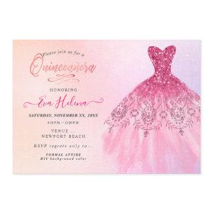 Quinceañera , Glitters Gown, Pink Cherry Ombre
