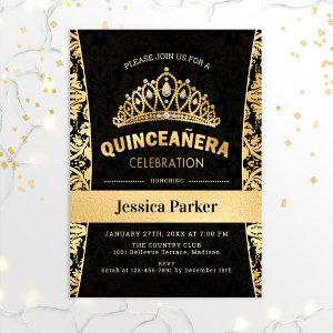 Quinceanera Gold Black Elegant
