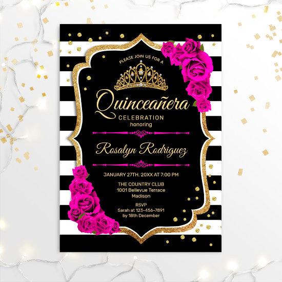 Quinceanera - Gold Black Pink