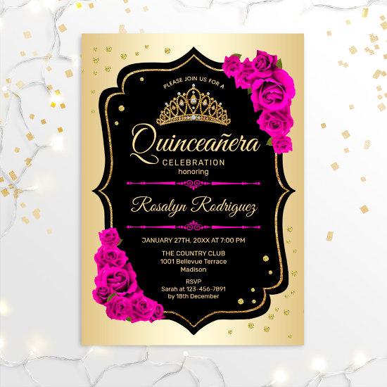 Quinceanera - Gold Black Pink