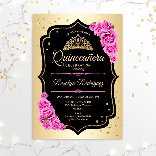 Quinceanera - Gold Black Pink