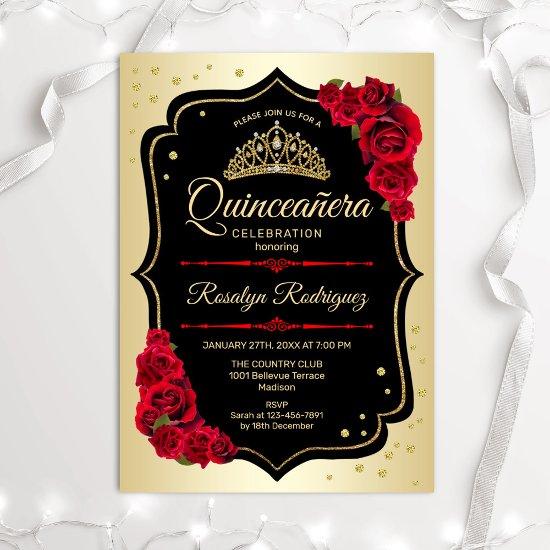 Quinceanera - Gold Black Red