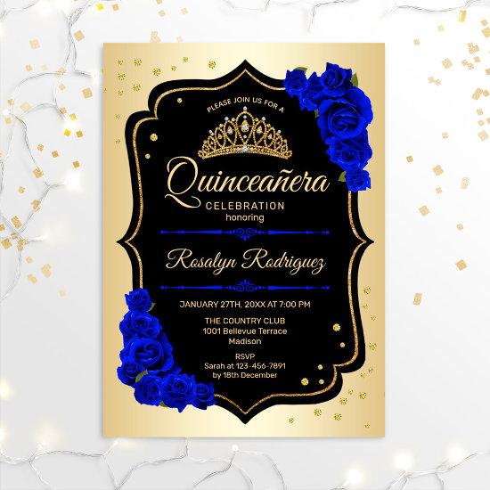 Quinceanera - Gold Black Royal Blue