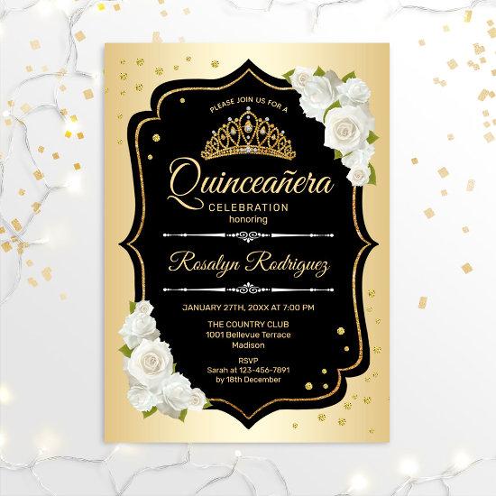 Quinceanera - Gold Black White