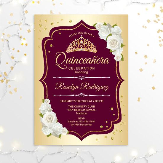 Quinceanera - Gold Burgundy