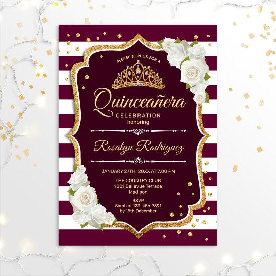 Quinceanera - Gold Burgundy
